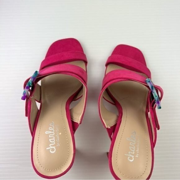 Charles David Sandal womens size 7 Pink Buckle Gleam Slide Sandal - Picture 9 of 15